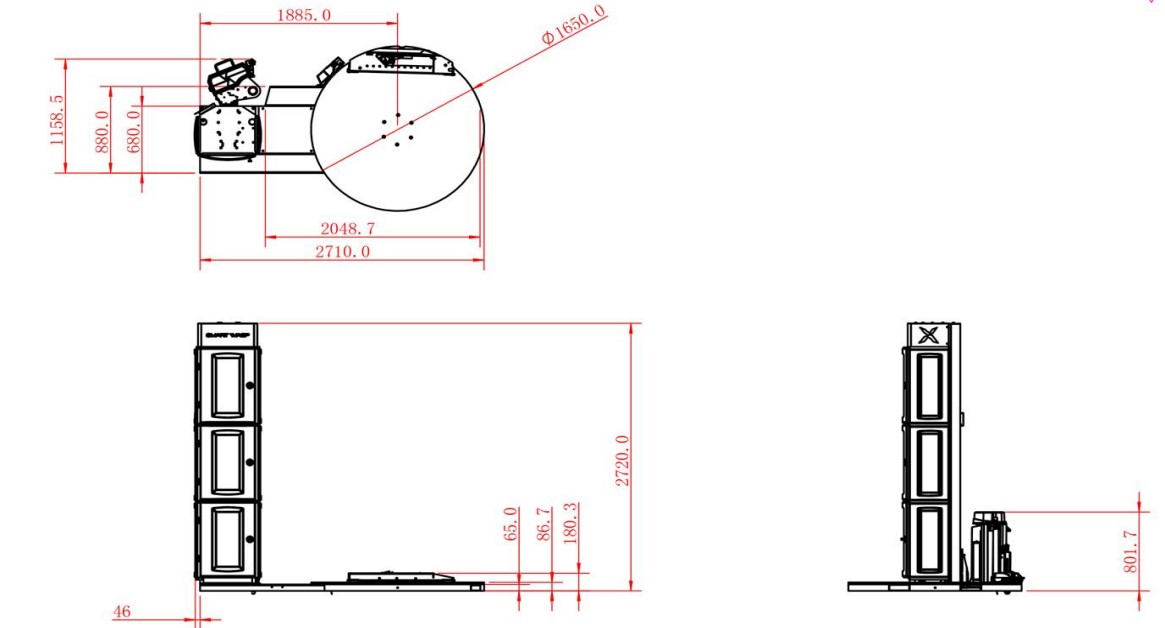 Automatic Pallet Wrapping Machine SMARTWRAP X10 3000kg floor plan
