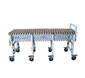 Conveior extensibil cu role din inox pe roți