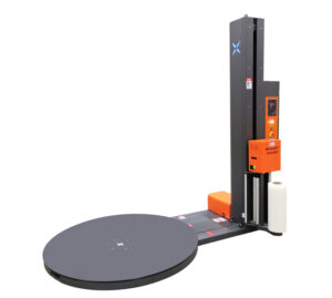 SMARTWRAP X2 PRE-STRETCH masina de infoliat cu pre-intindere cantar si imprimanta, cu masa rotativa si caruciorul port-folie pe coloana